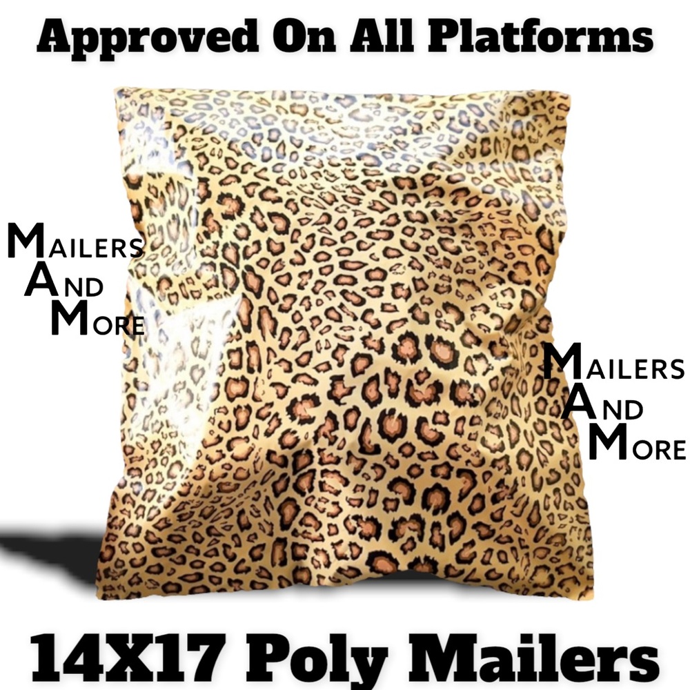 25 14X17 Poly Mailers Leopard Shipping Envelopes PRICE IS FIRM - Picture 6 of 11